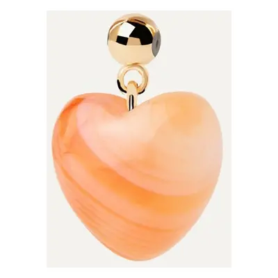 PDPAOLA Gold Plated Orange Agate Heart Charm For Women