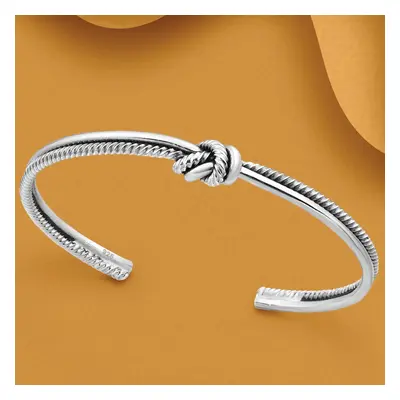 John Greed Portrait Muse Silver Knot Spiral Cuff Bangle For Women