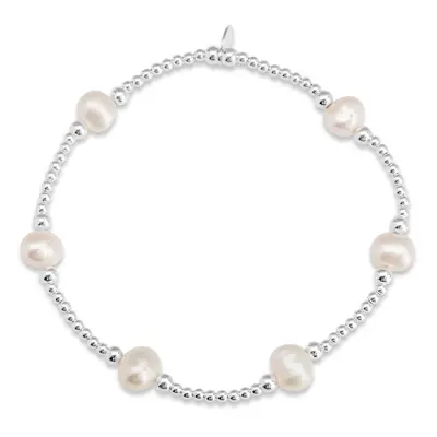 John Greed Signature Silver Pearl Bead IMERAKI Bracelet For Women