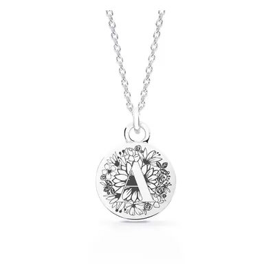 John Greed Signature Medium Silver Engravable Disc Initial Necklace For Women