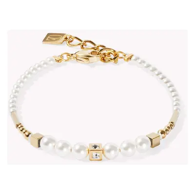 Coeur De Lion Elegance Pearl Bracelet Gold White Hematite For Women