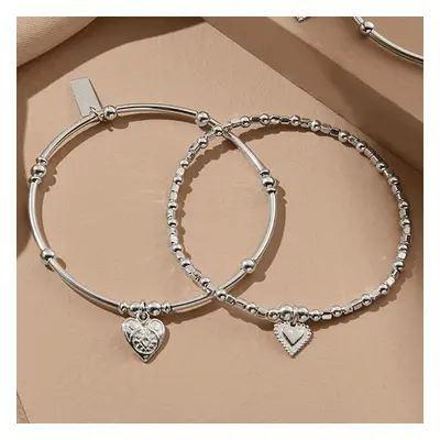 ChloBo Silver Compassion Bracelet Set For Women