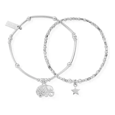 ChloBo Silver Lucky Bracelet Set For Women