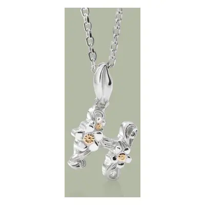 John Greed Tempest Meadow Silver Flower Initial H Necklace For Women