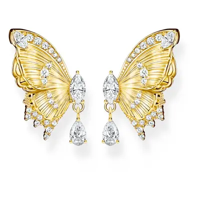 THOMAS SABO Gold Plated Butterfly Paradise CZ Stud Earrings For Women