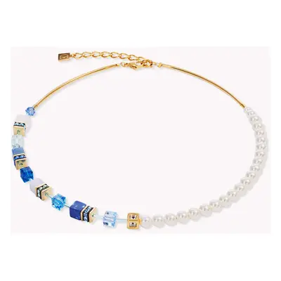 Coeur De Lion Graduated GEOCUBE Necklace Gold White Blue For Women