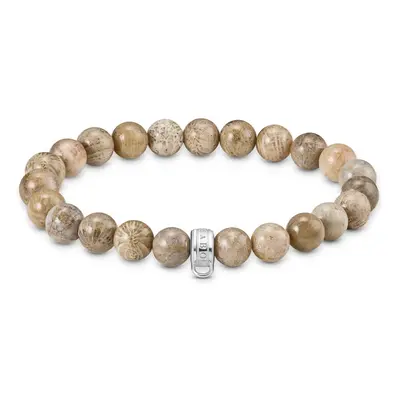 THOMAS SABO Charm Club Silver Jasper Bead Charm Bracelet For Women