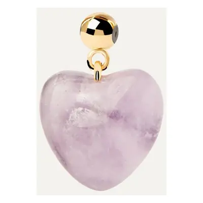 PDPAOLA Gold Plated Amethyst Heart Charm For Women