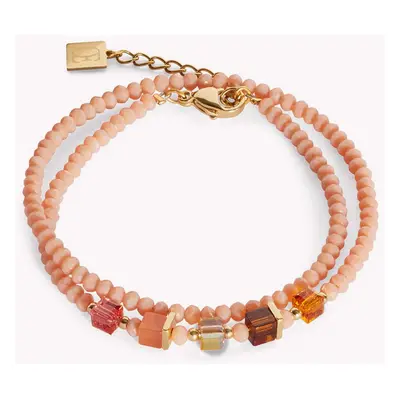 Coeur De Lion Elegance Crystals Wrap Bracelet Gold Orange For Women