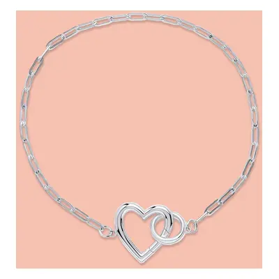 John Greed Portrait Muse Silver Heart Connection Bracelet For Women