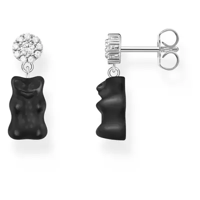 THOMAS SABO Silver Black Official HARIBO Stud Earrings For Women