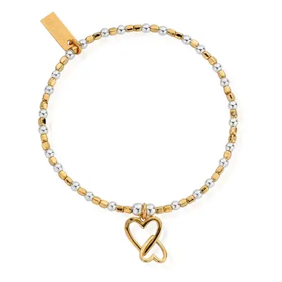 ChloBo Gold Plated & Silver Interlocking Love Heart Bracelet For Women