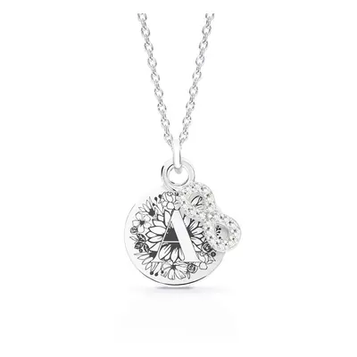 John Greed Signature Medium Silver Engravable Disc & Infinity Initial Necklace For Women