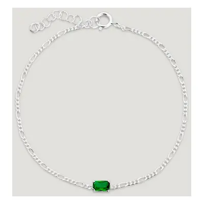 John Greed CANDY Cane Silver Emerald Green Stone Bracelet For Women