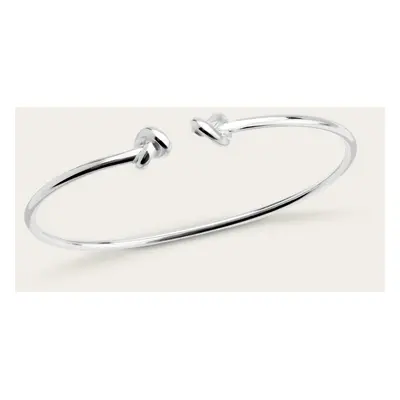 John Greed Portrait Muse Silver Knot Torque Bangle For Women