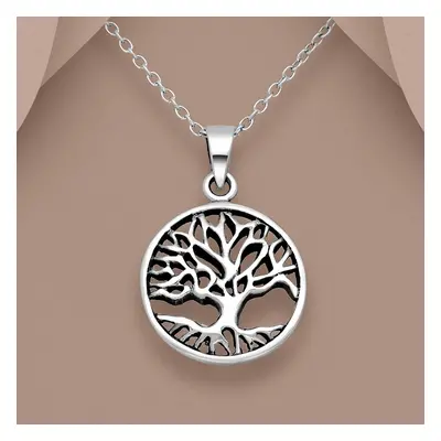 John Greed Tempest Wald Silver Oxidised Tree Of Life Necklace For Women