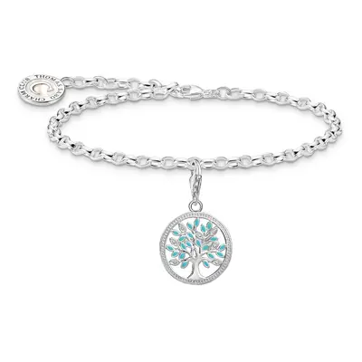 THOMAS SABO Silver Turquoise Tree of Life Charm Bracelet For Women