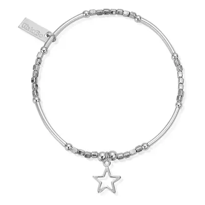 ChloBo Silver Mini Noodle Cube Open Star Bracelet For Women