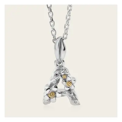 John Greed Tempest Meadow Silver Flower Initial A Necklace For Women