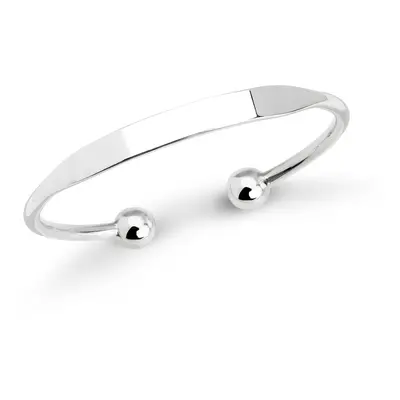 John Greed Signature Silver Flat Torque Bangle For Women