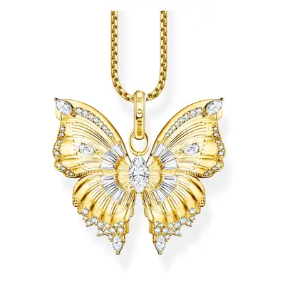 THOMAS SABO Gold Plated Butterfly Paradise CZ Necklace For Women