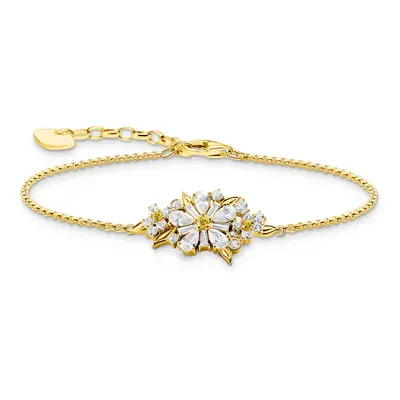 THOMAS SABO Gold Plated Lovely Daisy Bouquet CZ Bracelet For Women