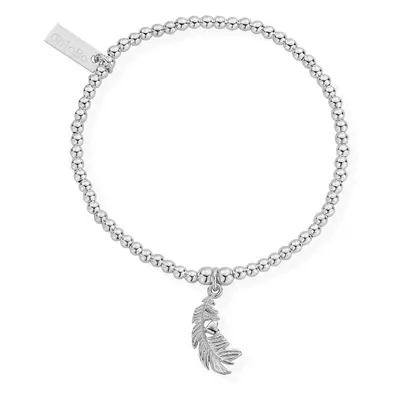 ChloBo Silver Cute Charm Feather Heart Bracelet For Women