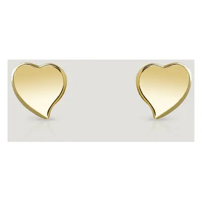 John Greed CANDY 9ct Gold Curved Abstract Heart Stud Earrings For Women