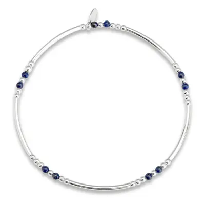 John Greed Signature Silver Lapis Lazuli Noodle IMERAKI Bracelet For Women