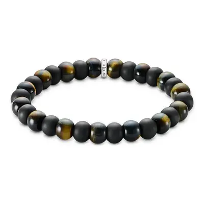 THOMAS SABO Rebel Silver Obsidian & Tiger's Eye Bead Bracelet