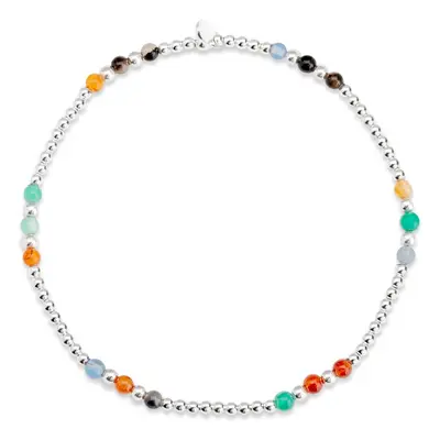 John Greed Signature Silver Multi Agate Trio IMERAKI Bracelet For Women