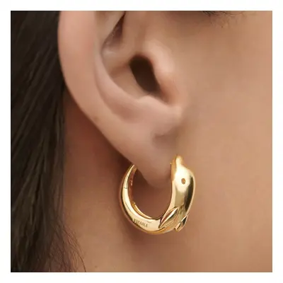 PDPAOLA Gold Plated Mini Dolphin Hoop Earrings For Women