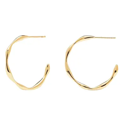 PDPAOLA Gold Plated Vanilla Hoop Earrings For Women