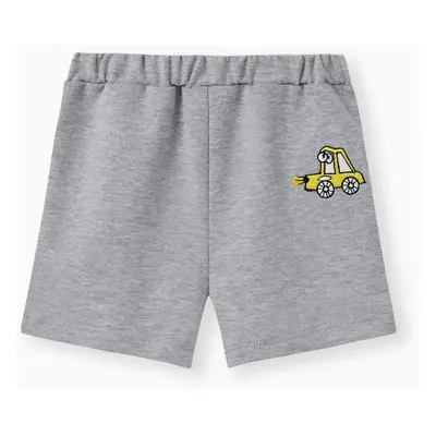 Toddler Boy Vehicle Embroidered Shorts