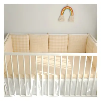 1-piece 100% Cotton Newborn Baby Bed Guardrail Bed Fence Baby Anti-collision Printing Pattern Re