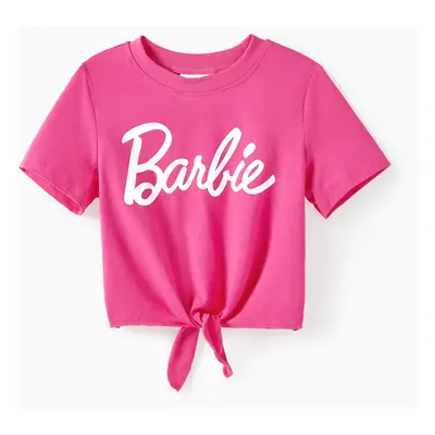 Barbie T-shirt Mommy and Me Cotton Sporty Classic Barbie Letter Knot