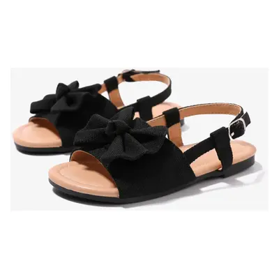 Toddler / Kid Girl Bow Applique Canvas Upper Buckle Sandals