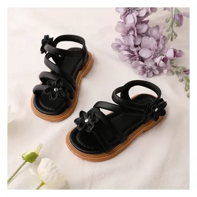 Toddler/Kids Girl Casual Solid 3D Flower Leather Sandals