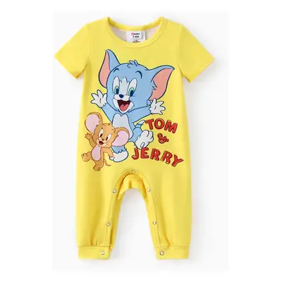 Tom and Jerry Baby Boys/Girls 1pc Character Print Long-Leg Romper