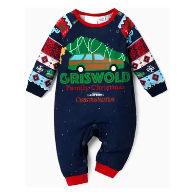 Christmas Vacation Family Matching Character Print Top and Pants Pajamas Sets(Flame Resistant)