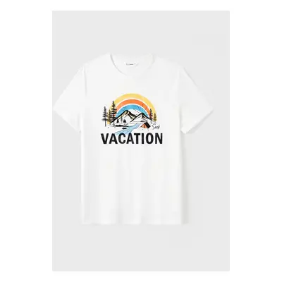 Quick-Dry Family Matching Vacation Text Rainbow Mountain Graphic Tee