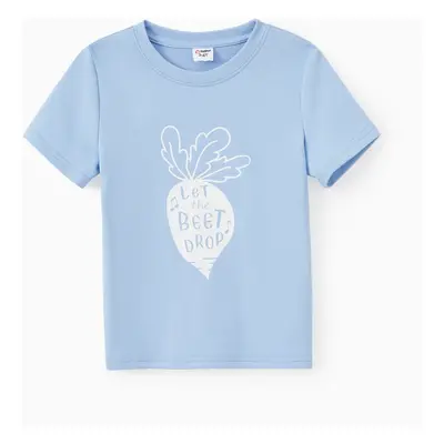 Family Matching Short Sleeves Round Neck Text Print Beet Graphic Tee