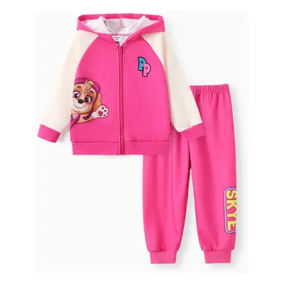 PAW Patrol Toddler Boy/Girl 2pcs Chase/Marshall/Skye Colorblock Long-sleeve Hooded Jacket And Pa