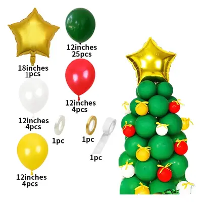 41-Piece Latex Christmas Tree Balloon Decoration Set for Party Decor