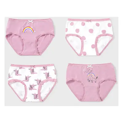 4pcs Kid Girl 3D Hyper-Tactile Cotton Cute Animal Print Underwear Set