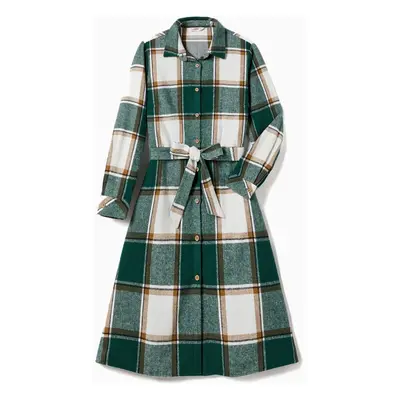 Christmas Family Matching Sets Casual Grid/Houndstooth Long-sleeve Tops & Dresses with Pockets