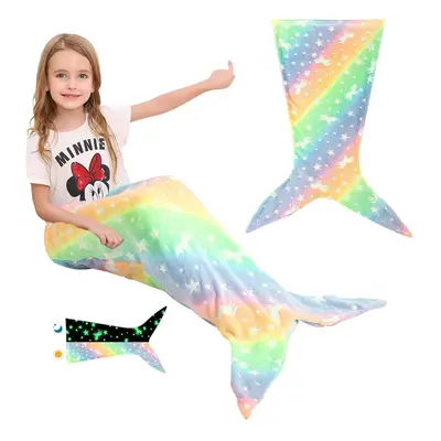 Toddler Mermaid Night Light Sleeping Bag in Flannel Fleece