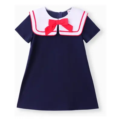 Toddler Girl Preppy Style Sailor Collar Dress