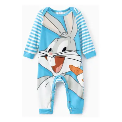 Looney Tunes Baby Boy/Girl Cartoon Animal Print Striped Long-sleeve Naia™ Jumpsuit