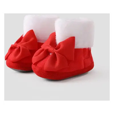 Christmas Baby & Toddler Sweet Bow Decor High Top Prewalker Shoes